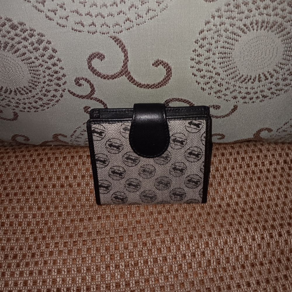 Gold Pfeil monogram canvas & leather snappy wallet